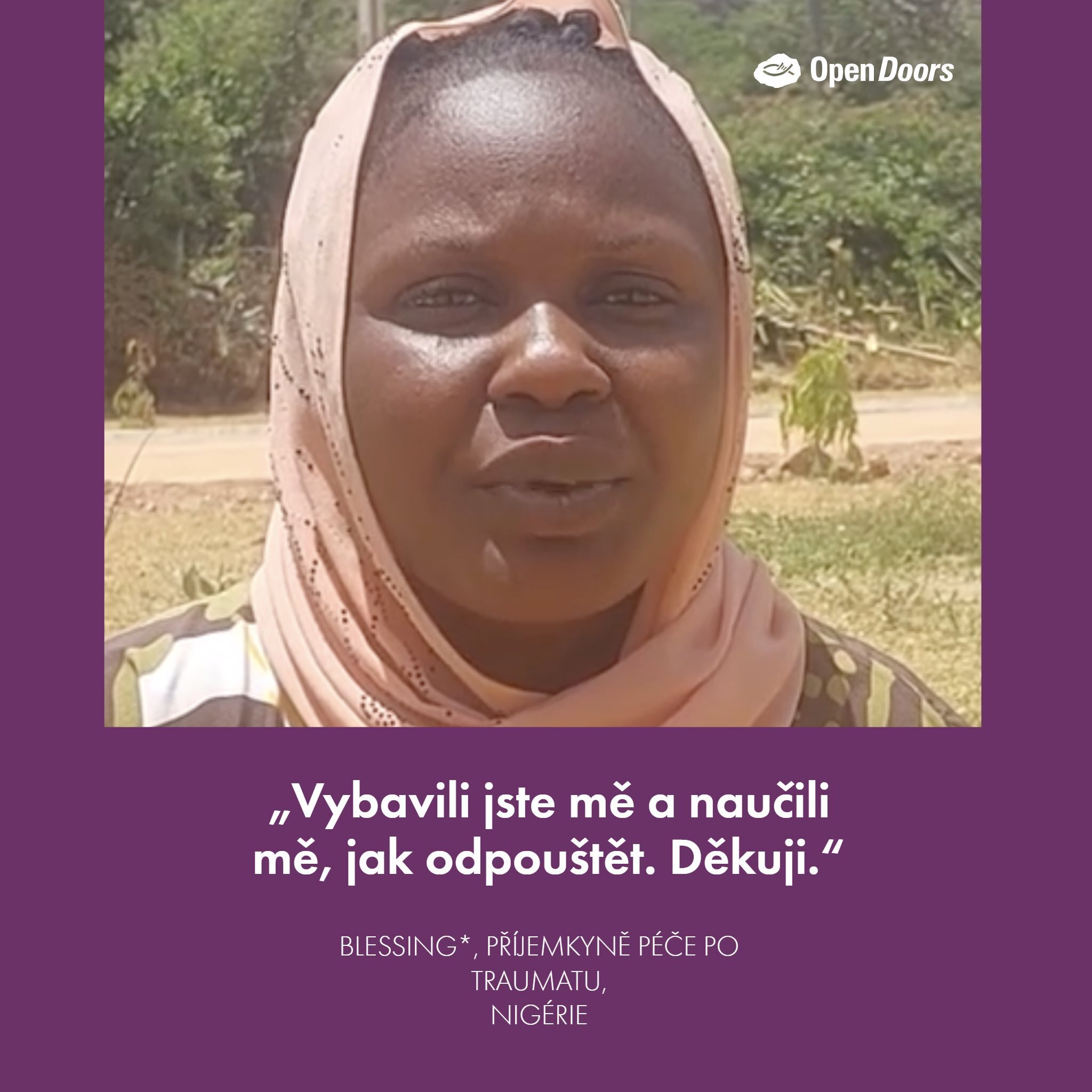 Blessing* dostala péči po traumatu v centru Shalom organizace Open Doors v Nigérii