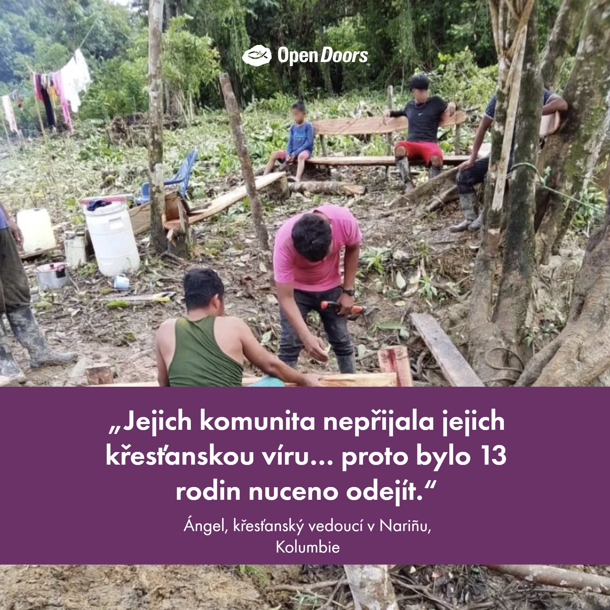 Modlete se za vysídlené rodiny v Kolumbii